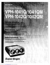 Sony VPH-1041Q Operating Instructions Manual