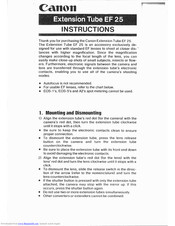 Canon EF 25 Instructions Manual