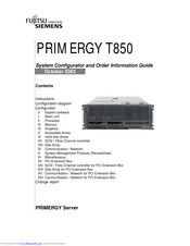 Fujitsu PRIMERGY T850 System Configurator And Order-Information Manual