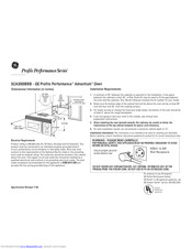 GE Profile Advantium SCA2001BSS Dimension Manual