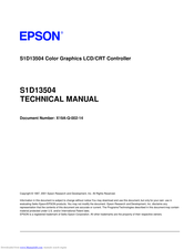 Epson S1D13504 Technical Manual
