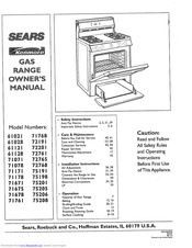 Sears Kenmore 61121 Owner's Manual