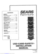 Sears Kenmore 75168 Use & Care Manual