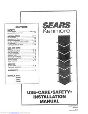 Sears Kenmore 75161 Use & Care Manual