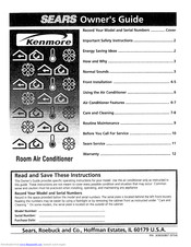 Sears Kenmore Room Air Conditioner Owner's Manual