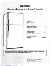 Sears Kenmore 61178 Owner's Manual
