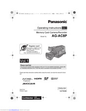 Panasonic AVCCAM AG-AC8PJ Operating Instructions Manual