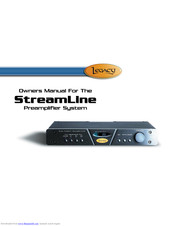 Legacy Streamline Owner's Manual