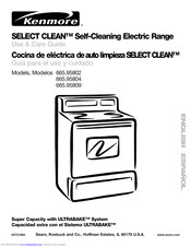 KENMORE Select Clean 665.95809 Use & Care Manual