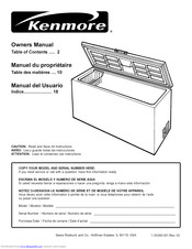 KENMORE Freezer Owner's Manual