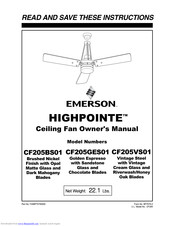 Emerson HIGHPOINTE CF205VS01 Owner's Manual