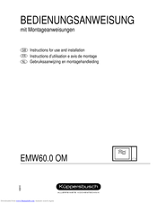 Kuppersbusch EMW60.0 OM Instruction Manual