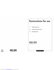 Kuppersbusch MW 900 Instructions For Use Manual