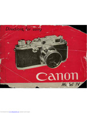 Canon Model IV Directions For Using