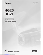 Cannon HG20 Instruction Manual