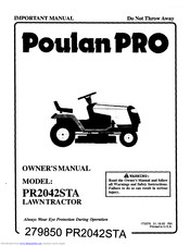 Poulan PRO PR2042STA Important Manual