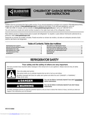 GLADIATOR CHILLERATOR GARF19XXPK02 User Instructions
