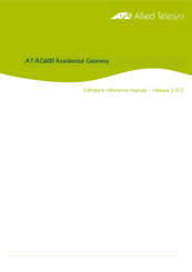 Allied Telesis AT-RG600 Series Software Reference Manual