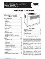 Carrier Comfort 48EZ-NA3004050 Installation Instructions Manual