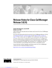 Cisco CallManager Release 3.0 Specification
