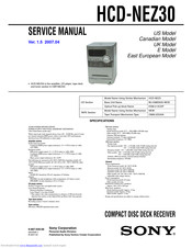 Sony HCD-NEZ30 - Cd Deck Receiver Component Service Manual