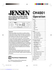 Jensen CH4001 - 160 Watt AM/FM Stereo Troubleshooting Manual