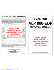 Omega Excalibur AL-1000-EDP Operation Manual