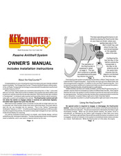 Omega KeyCounter Passive Antitheft System Owner's Manual