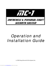 Omega MC-1 Operations & Installation Manual