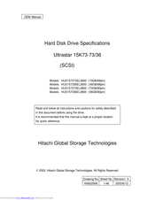 Hitachi Ultrastar 15K73-36 Oem Manual