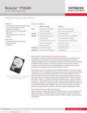 Hitachi Deskstar HDP725050GLA380 Datasheet