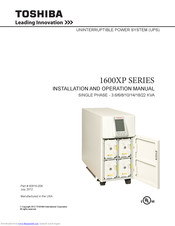 Toshiba 1600XP SERIES Installation And Operation Manual