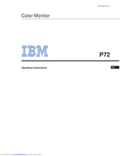 IBM P72 Operating Instructions Manual
