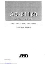 A&D AD-8118B Instruction Manual