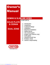 DEFY GEMINI CERAN HOB Owner's Manual