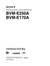 Sony BVM-E170 Operation Manual