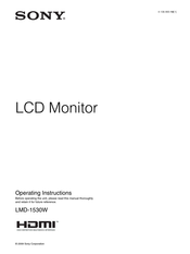 Sony LMD-2110W Operating Instructions Manual