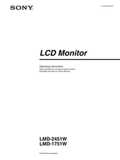 Sony LMD1751WHD Operating Instructions Manual