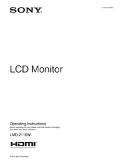 Sony LMD-2110W Operating Instructions Manual