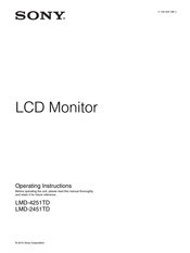 Sony PVM-2541 PVM-1741 PVM-740 LMD-2451W LMD-1751W LMD-4251TD LMD-2451TD LMD-2341W LMD-2041W LMD-1541W LMD-940W LMD-1530W LMD-2110W L Operating Instructions Manual