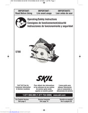 Skil 5780 saw Operating/Safety Instructions Manual