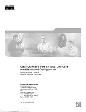 Cisco 7300-6T3 Installation And Configuration Manual