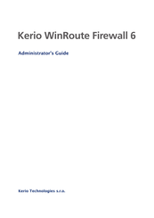 Kerio Tech KERIO WINROUTE FIREWALL 6 Administrator's Manual