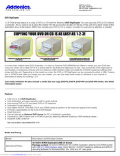 Addonics Technologies AEDVDCOPPM4U Manual