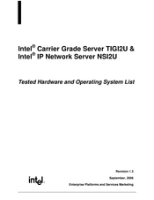 Intel TIGI2U - Carrier Grade Server Tested Hardware And Operating System List