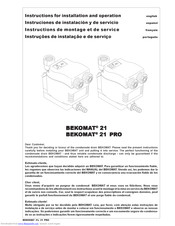 Beko BEKOMAT 21 pro Instructions For Installation And Operation Manual