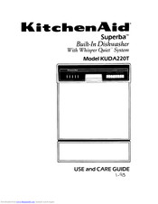 KitchenAid Superbra KUDA220T Use And Care Manual