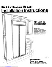 KitchenAid 2000495 Installation Instructions Manual