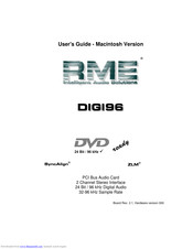 RME Audio DIGI96 User Manual