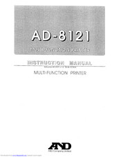A&D AD-8121 Instruction Manual